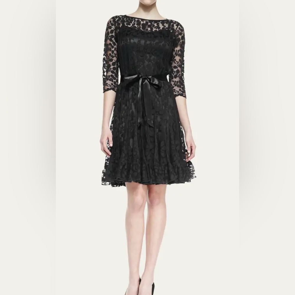 RICKIE FREEMAN FOR TERI JON
3/4-Sleeve Lace Overlay Cocktail Dress